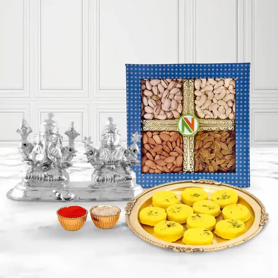 Exquisite Sweets N Dry Fruits Combo for Bhai Dooj