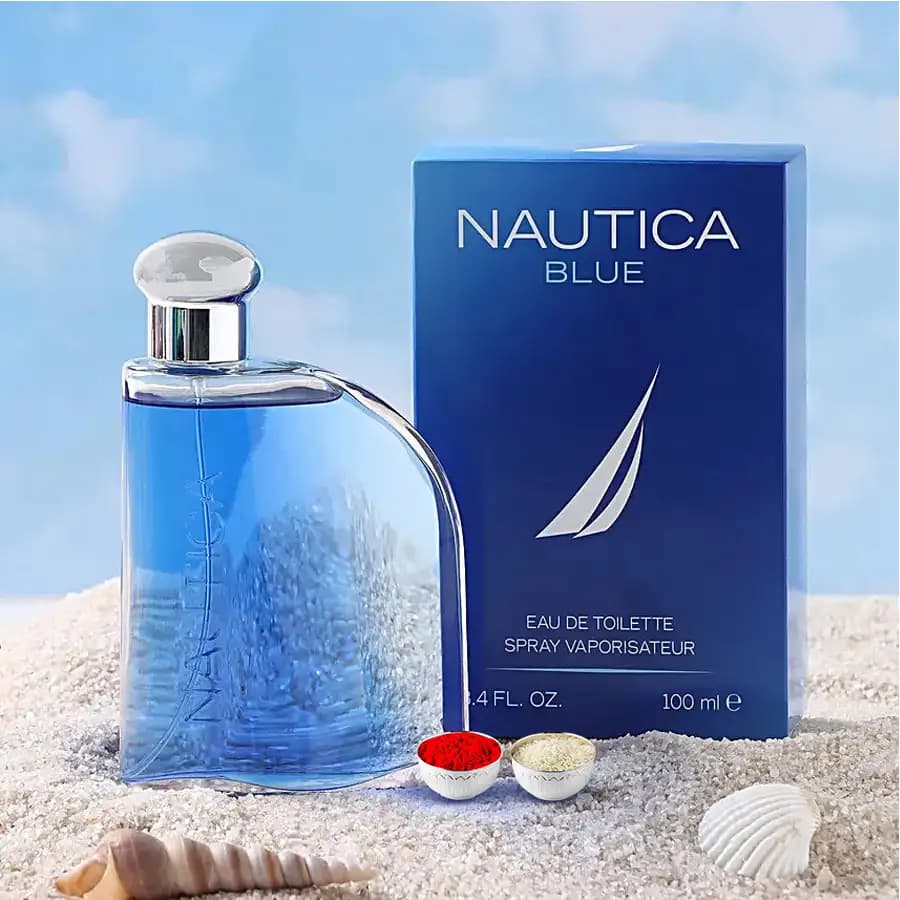 Everlasting Fragrance of Nautica Blue EDT for Men with free Roli Tilak and Chawal