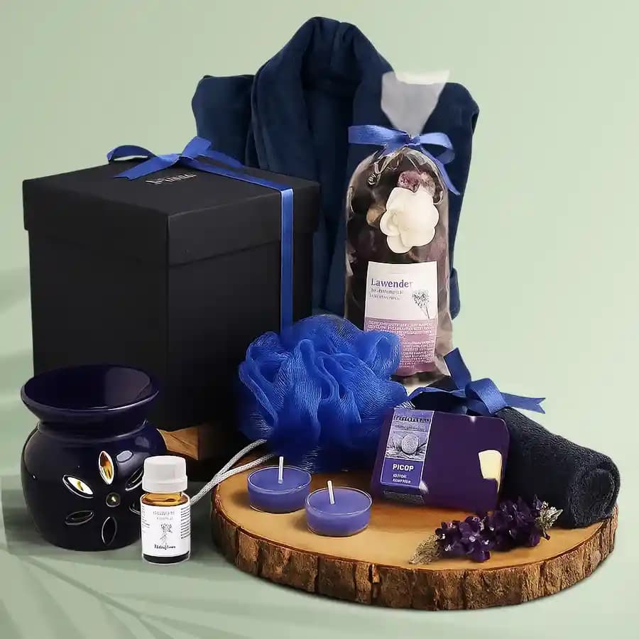 Appealing Lavender Soap Spa Set with a Bathrobe
