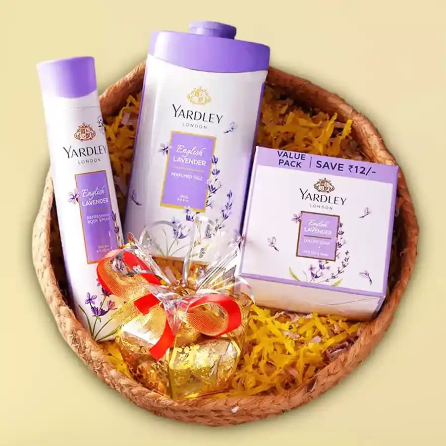 Elegant Yardley London English Lavender Kit with Homemade Chocolate