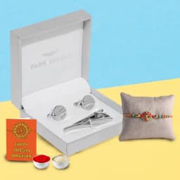 Elegant Cufflinks & Tie Bar Gift Set for Men - Park Avenue 1