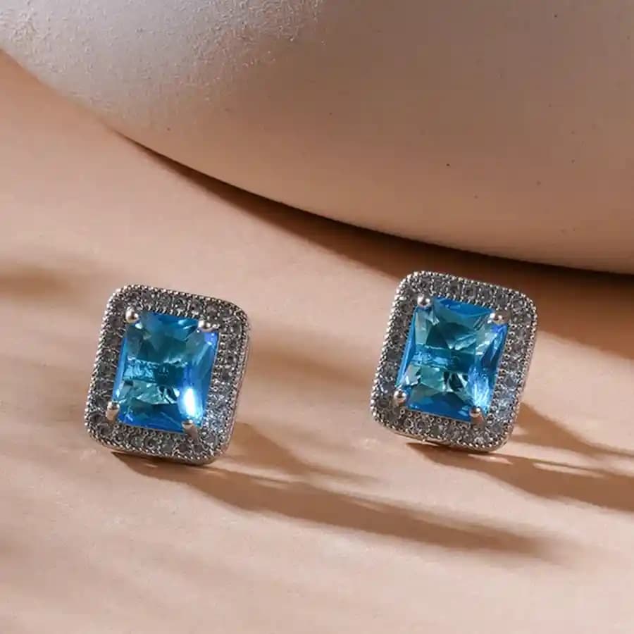 Dreamy Blue Stone Studs