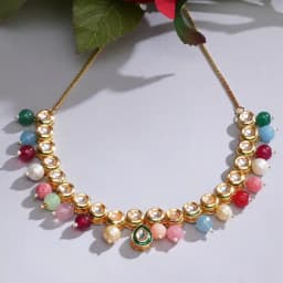Multicolor Charm Kundan Pearl Necklace 1