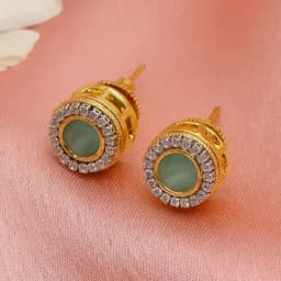 Chic Green Diamond Studs 1