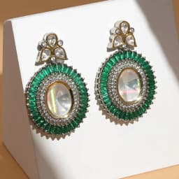 Luxe Kundan Green Earrings 1