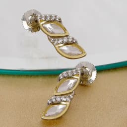 Sophisticated Diamond Accents Boat Earrings 1