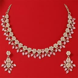 Stylish Gold Plated Crystal Jewellery Set 1