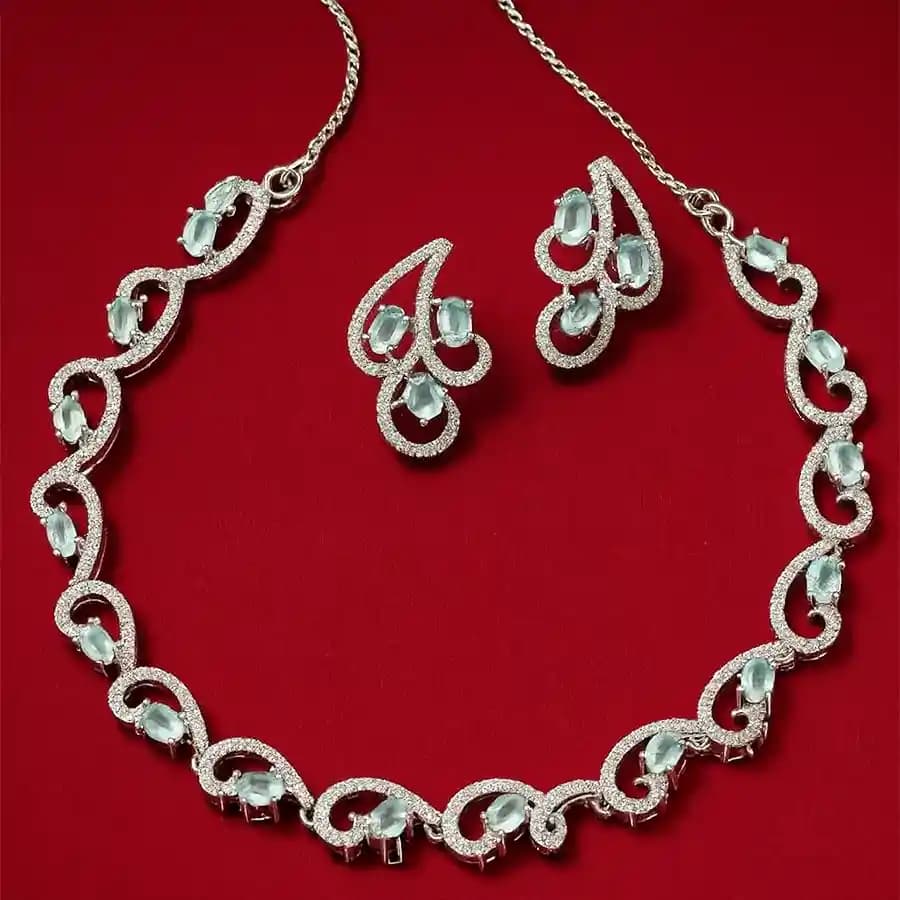 Graceful Glamour CZ N AD Necklace Set
