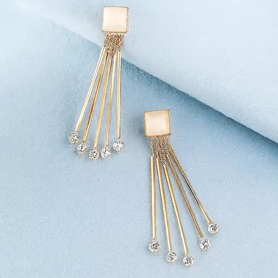 Precious Crystal Studded Dangler Earrings
