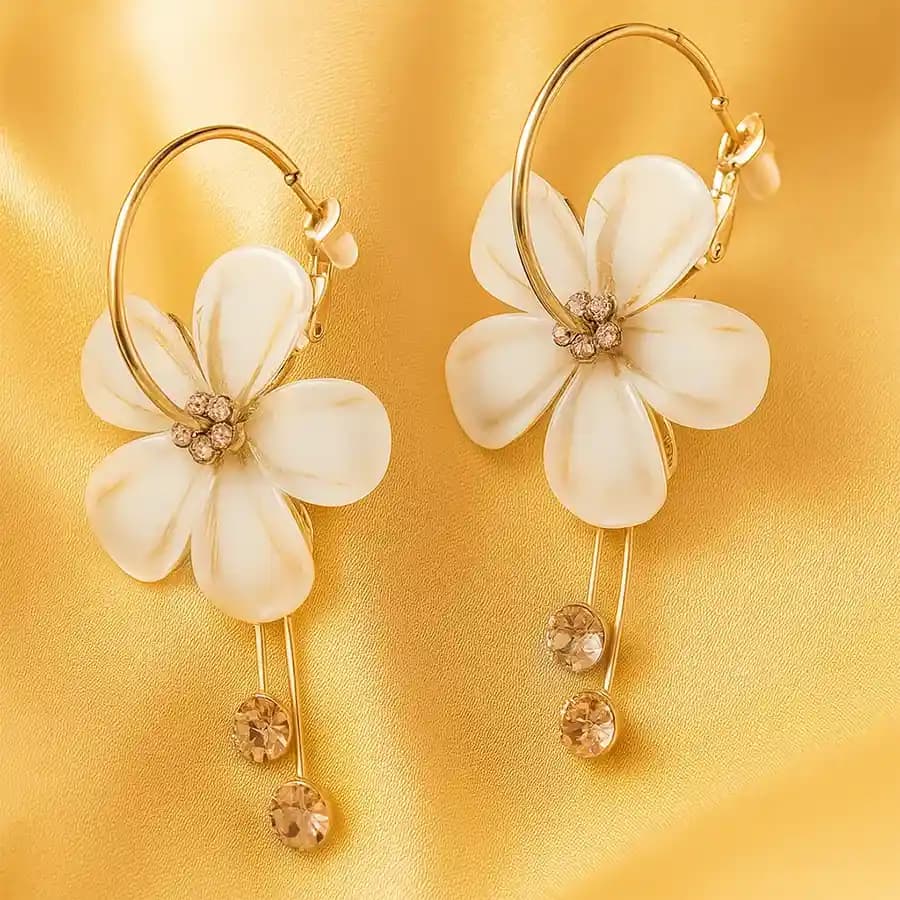 Gorgeous Gold Plated Floral Earrings