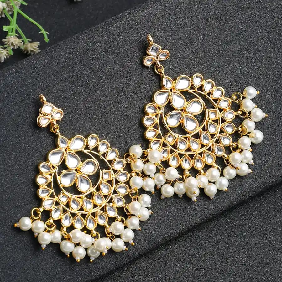 Stunning Kundan Pearl Earrings