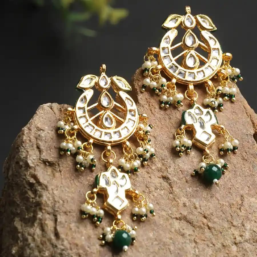Graceful Glamour Kundan Earrings Present