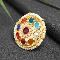 Whimsical Multicolor Kundan Ring 1