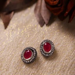 Striking Red Stone Earrings 1