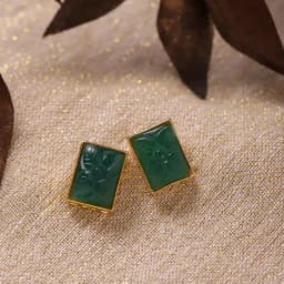Luxe Green Kundan Studs 1