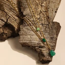 Chic Green Gold Accent Necklace 1