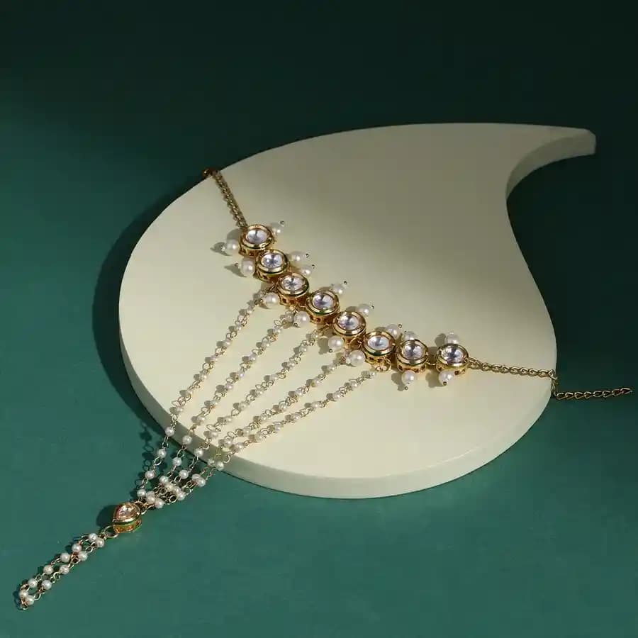 Festive Charm Kundan Hand Ornament