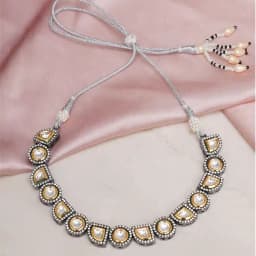 Stylish Dual Tone Kundan Neckpiece 1