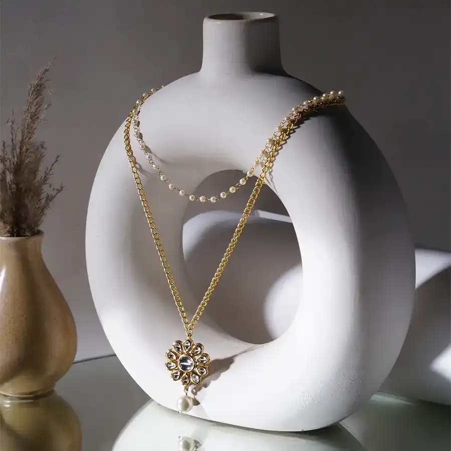 Majestic Kundan Pearl Necklace
