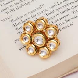 Graceful Floral Kundan Ring 1