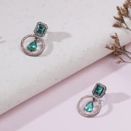 Radiant Emerald Dangle Earrings 1