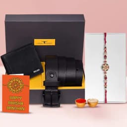 Kundan Rakhi N Sophisticated Leather Set 1