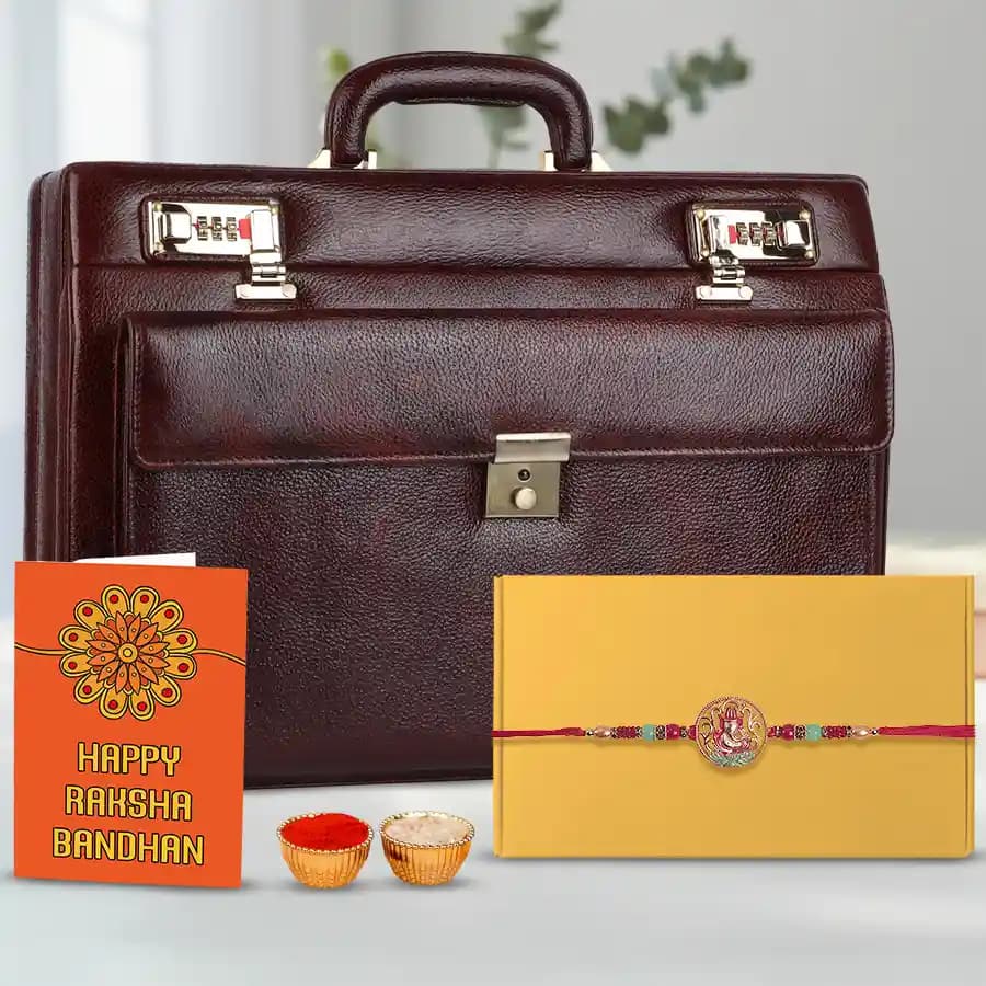 Thoughtful Ganesh Rakhi N Briefcase Combo