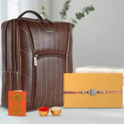 Festive Rakhi with Chic Laptop Backpack Package 1