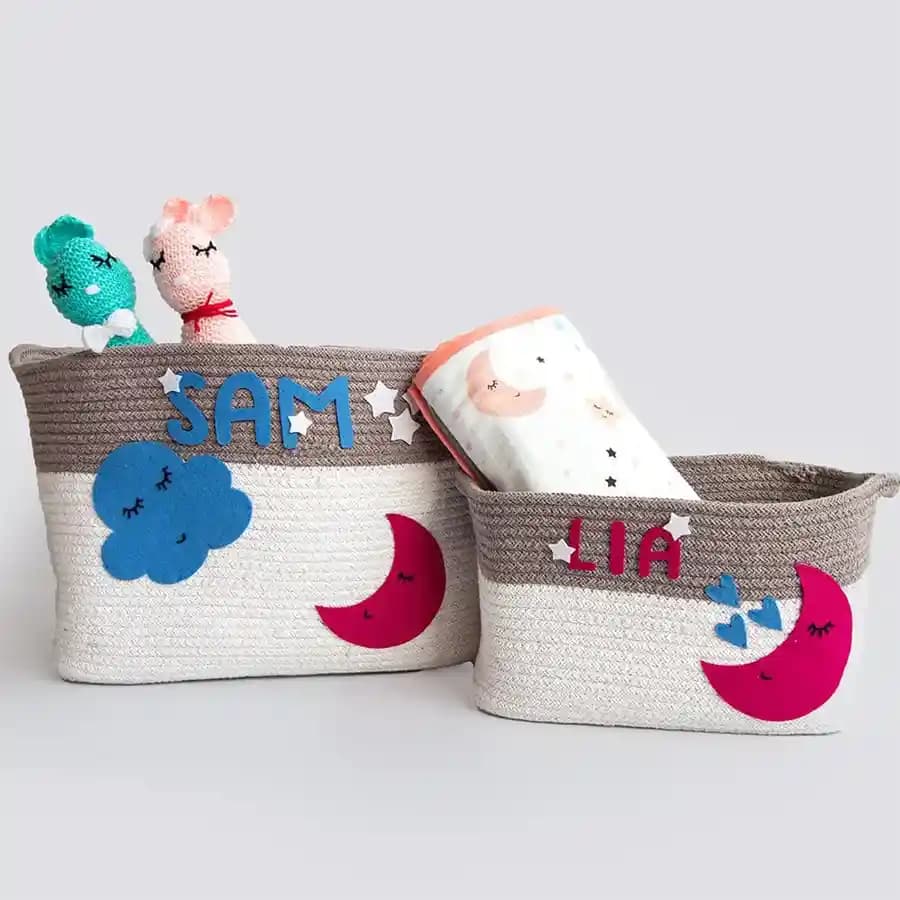 Chic Cotton Rope Baskets Pair