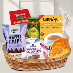 Deluxe Tea & Treats Celebration Basket 1