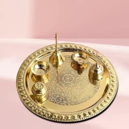 Mesmerizing Silver Plated Goddess Laxmi Diya Pooja Thali for Mom 1