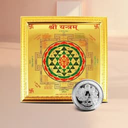 Attractive Shree Yantra n Free Silver Plated Coin 1