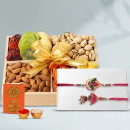 Cool Bhaiya Bhabhi Rakhi Set with Assorted Dry Fruits 1