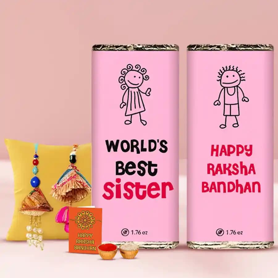 Twin Wonders Personalized Chocolates n Rakhi