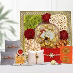 Designer Rakhi Pact with Dry Fruits 1