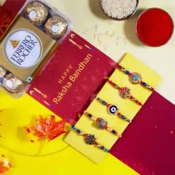 Charming Rakhi and Chocolate Combo 1