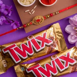 Beautiful Kundan Rakhi N Twix Combo 1