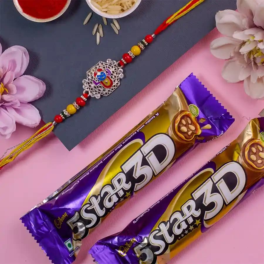 Premium Shreenath Rakhi N 5 Star 3D Combo
