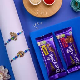 Elegant Peacock Rakhi Set N Cadbury Chocolate Treat 1