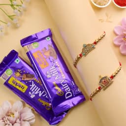 Auspicious Rakhi Set N Chocolates Combo 1