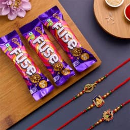 Beautiful Rakhi Set N Cadbury Fuse Combo 1