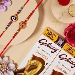 Amazing Rakhi N Galaxy Milk Chocolates Combo 1