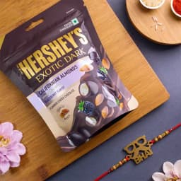 Amazing Bhai Rakhi N Hersheys Dark Chocolate Combo 1