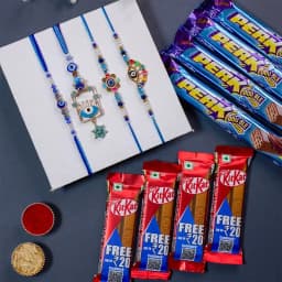Protective Evil Eye Rakhi N Chocolaty Combo 1