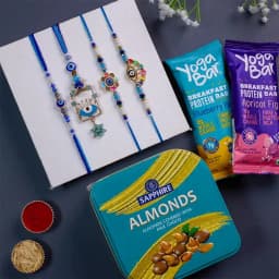 Admirable Evil Eye Rakhi N Chocolate Combo 1