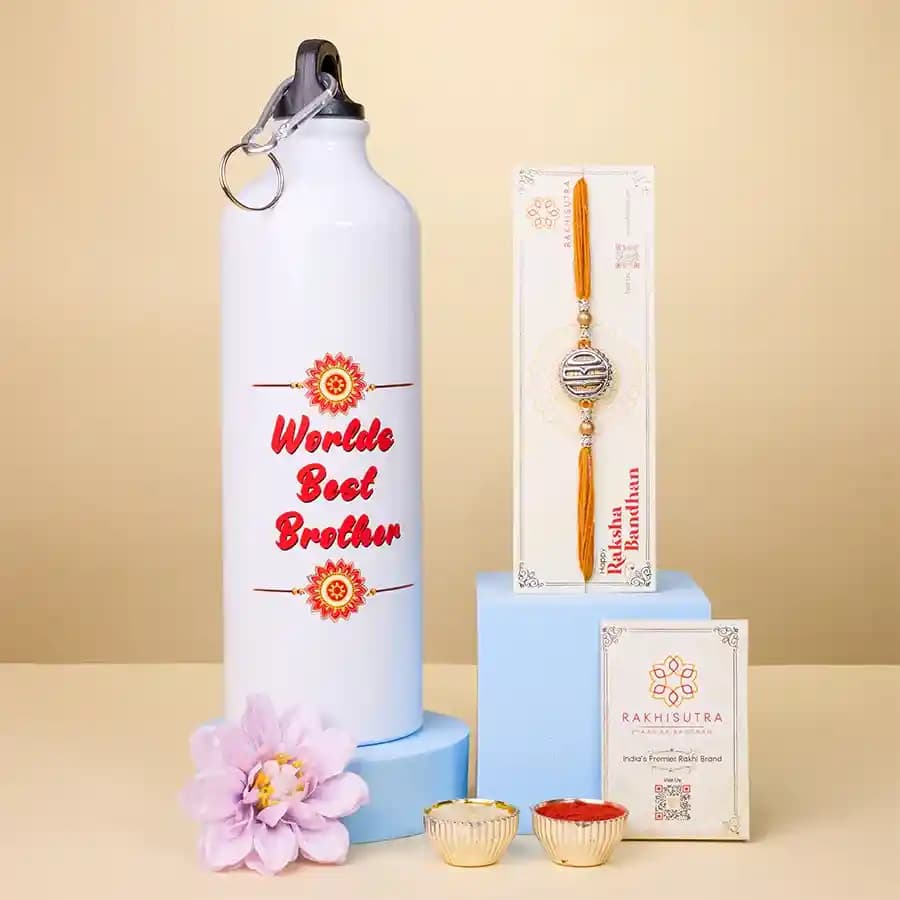 Fancy Bro Rakhi and Printed Sipper Gift Set