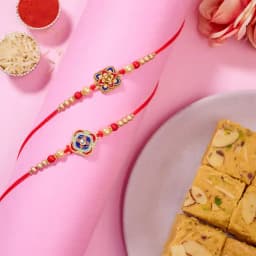 Twin Kundan Rakhis with Festive Treats 1