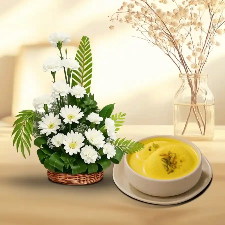 Pure Elegance White Flowers N Rosomalai