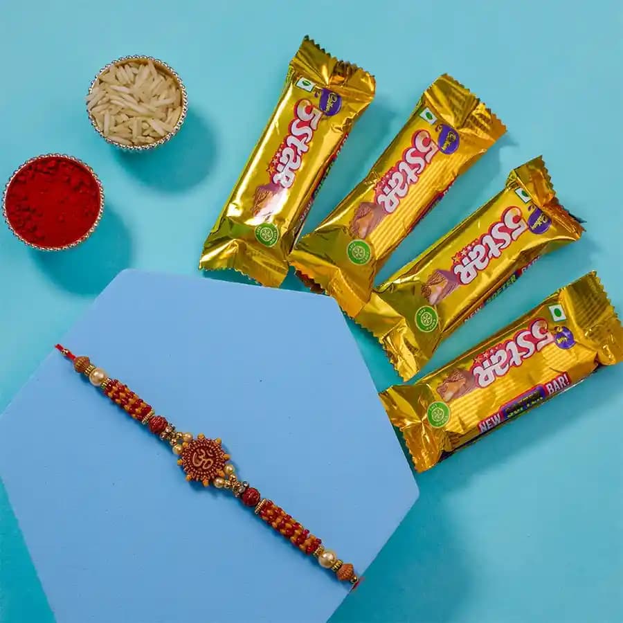Sophisticated Rakhi Gift Set with Chocolates