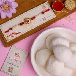 Designer Kundan Rakhi N Treat Combo 1